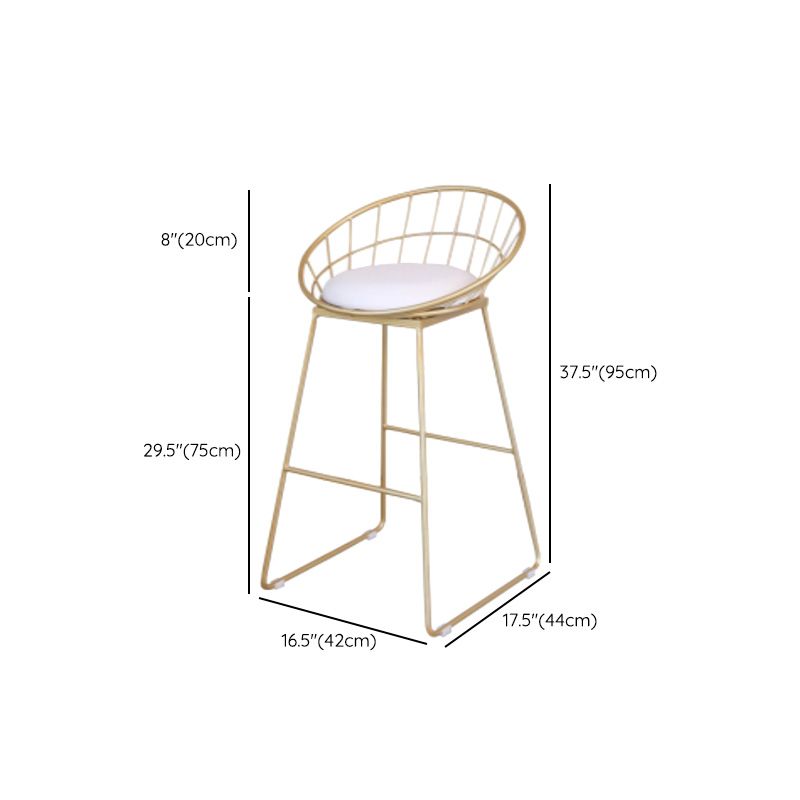 Contemporary Metal Counter Height Stools Bar Stool with Footrest Clearhalo 'Bar Furniture' 'Bar Stools' 'bar_stools' 'furn' 'furn_bar_stools' 'Furniture' 'Kitchen & Dining Furniture' 1200x1200_60a82ac7-2299-4c77-a978-fd72ff8f0f87