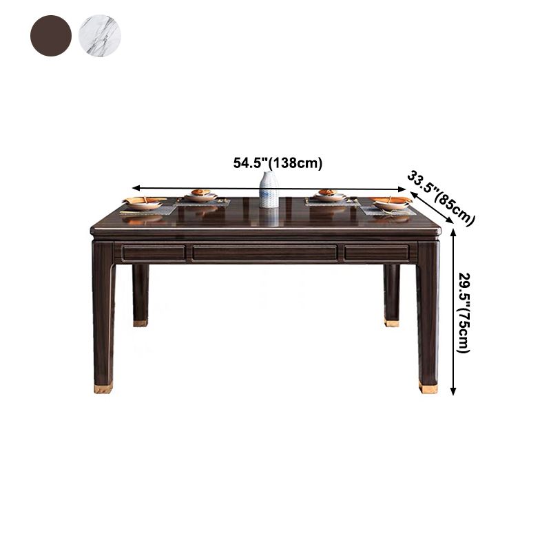54.3"L x 33.5"W x 29.5"H Rectangle 4 Legs Luxury Table Fixed Table for Dining Room Clearhalo ' dining_table' 'Dining Tables & Seating' 'Dining Tables' 'furn' 'furn_dining_table' 'Furniture' 'furniture_dining_table' 'Kitchen & Dining Furniture' 'kitchen&dining_furn' 'kitchen' 'kitchen_dining_table' 1200x1200_60a83cad-fb5c-489b-96cf-c4ae7adc67c7