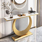 Console rettangolare glam Tabella 31,5 "Tavolo di accento in pietra alta per Hall