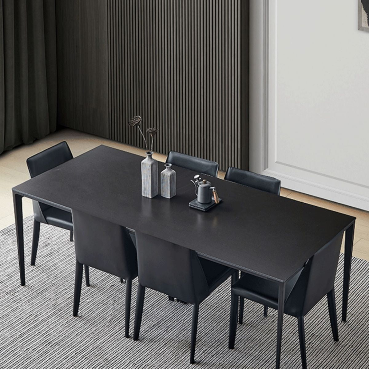 Modern 1/4/5/7 Pieces Furniture Sintered Stone Dining Set in Black
