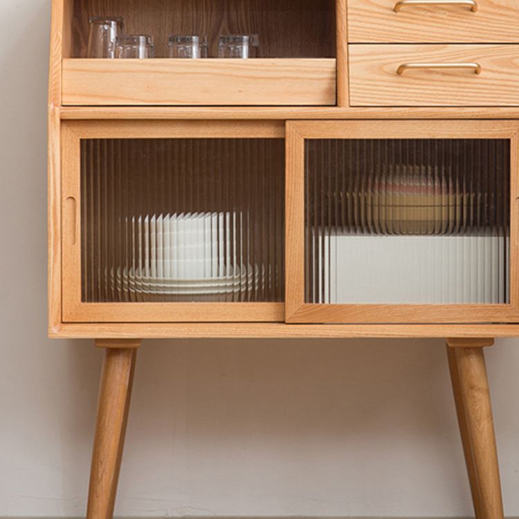 Pine Solid Wood Dining Server with Drawers 31.5"L Contemporary Buffet Server Clearhalo 'buffet_sideboard' 'Buffets & Sideboards' 'furn' 'furn_buffet_sideboard' 'Furniture' 'Kitchen & Dining Furniture' 1200x1200_60a9be64-ea0e-423e-916e-ef3e44efb8a1