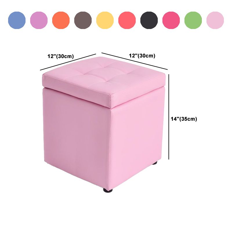 Mid-Century Modern Pouf Ottoman Faux Leather Tufted Square Ottoman with Storage Clearhalo 'furn' 'furn_ottomans_poufs' 'Furniture' 'Living Room Furniture' 'Ottomans & Poufs' 'ottomans_poufs' 1200x1200_60a9ef50-37f2-48b8-862e-ebf1f0615740