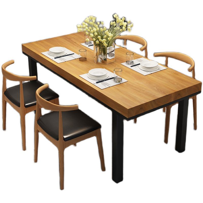 Industrial Style Solid Wood Dining¬†Room¬†Set with Rectangle Shape Dining Table Furniture Clearhalo 'Dining Room Sets' 'Dining Tables & Seating' 'dining_room_set' 'furn' 'furn_dining_room_set' 'Furniture' 'furniture_dining_room_set' 'Kitchen & Dining Furniture' 'kitchen&dining_furn' 'kitchen' 1200x1200_60a9fee4-afd1-43c3-a9b0-ac1014169dcb