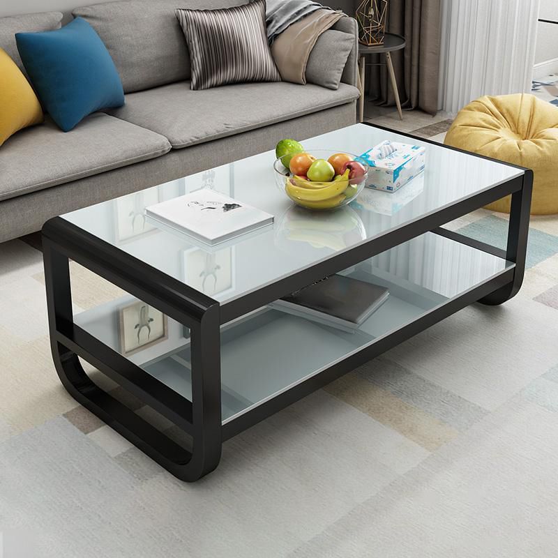 Sled Coffee Table with Shelf Rectangular 1 Single Coffee Table Clearhalo 'Coffee & Accent Tables' 'Coffee Tables' 'coffee_tables' 'furn' 'furn_coffee_tables' 'Furniture' 'furniture_coffee_tables' 'Living Room Furniture' 1200x1200_60aaee8a-e340-49e7-835f-f736dac21c91