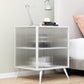 21.7 "H Accent Table Table table de nuit en verre et table de chevet en métal