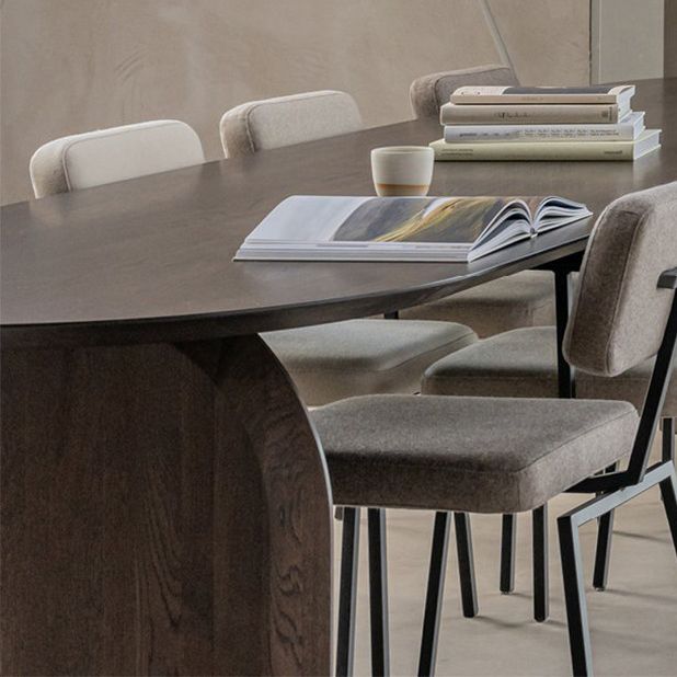 Solid Wood Office Desk Oval Home and Office Writing Meeting Table without Chair