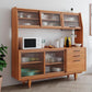 Porte di vetro contemporanea pranzo Hutch Pine Hutch a buffet