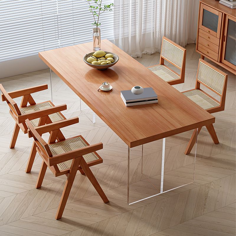 Table de bois massif moderne médiéval table rectangulaire avec double piédestal