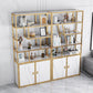 11.81"W Bookcase Glam Style Open Back Bookshelf with Cabinets for Office Home Clearhalo 'Bookcases' 'furn' 'furn_bookcases' 'Furniture' 'furniture_bookcases' 'kitchen' 'kitchen_bookcases' 'Living Room Furniture' 'Office Furniture' 1200x1200_60af2912-3357-4209-a76b-5bb32f5abb43