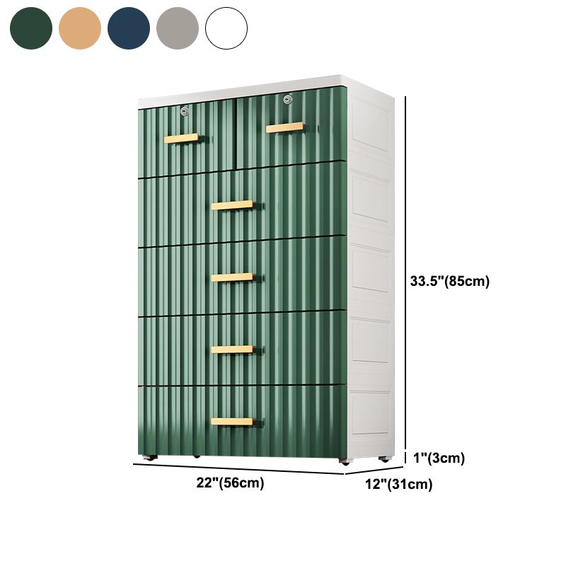 6-drawer Modern Plastic Storage Cabinet Non-Hanging Wardrobe Armoire
