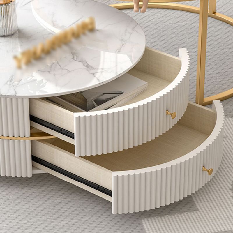 Round Nesting Coffee Table Set Frame Coffee Table with Storage Clearhalo 'Coffee & Accent Tables' 'Coffee Tables' 'coffee_tables' 'furn' 'furn_coffee_tables' 'Furniture' 'Living Room Furniture' 1200x1200_60b15519-0de3-4f65-8451-2e674d3e359a