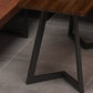Industrial Dining Room Table Solid Wood Table with Black Double Pedestal Clearhalo ' dining_table' 'Dining Tables & Seating' 'Dining Tables' 'furn' 'furn_dining_table' 'Furniture' 'furniture_dining_table' 'Kitchen & Dining Furniture' 'kitchen&dining_furn' 'kitchen' 'kitchen_dining_table' 1200x1200_60b235b7-d9e1-4ecf-ad03-108aaab7844e