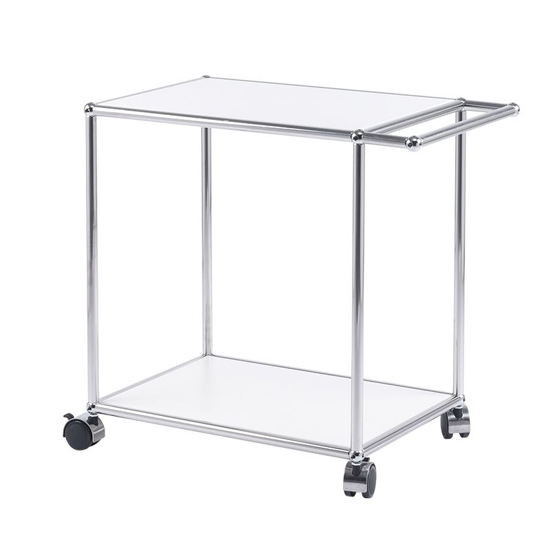 Mesa de extremo rectangular simple contemporánea con ruedas de casa de 1 estante 23.2 "de altura