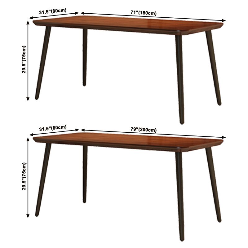 Solid Wood Industrial Dining Table Brown Rectangle Table with Black Frame for Dinning Room Clearhalo ' dining_table' 'Dining Tables & Seating' 'Dining Tables' 'furn' 'furn_dining_table' 'Furniture' 'furniture_dining_table' 'Kitchen & Dining Furniture' 'kitchen&dining_furn' 'kitchen' 'kitchen_dining_table' 1200x1200_60b2c38e-02f6-42e8-99b1-b7c36821f558