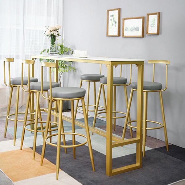 Glam Style Rectangle Bar Set 1/7 Pieces Stone Pub Dining Set for Dining Room Clearhalo 'Bar Furniture' 'furn' 'furn_home_bar_bar_sets' 'Furniture' 'Home Bars & Bar Sets' 'home_bar_bar_sets' 'Kitchen & Dining Furniture' 1200x1200_60b30979-252e-44ac-bc4f-5a0c02af9d37