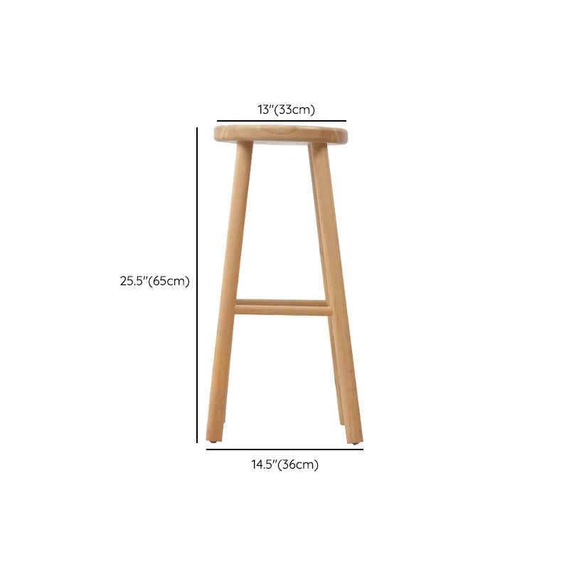 Industrial Solid Wood Counter Stool Round Backless Bar Stool with Footrest Clearhalo 'Bar Furniture' 'Bar Stools' 'bar_stools' 'furn' 'furn_bar_stools' 'Furniture' 'Kitchen & Dining Furniture' 1200x1200_60b5baa9-e865-4f18-9889-0e6599294814