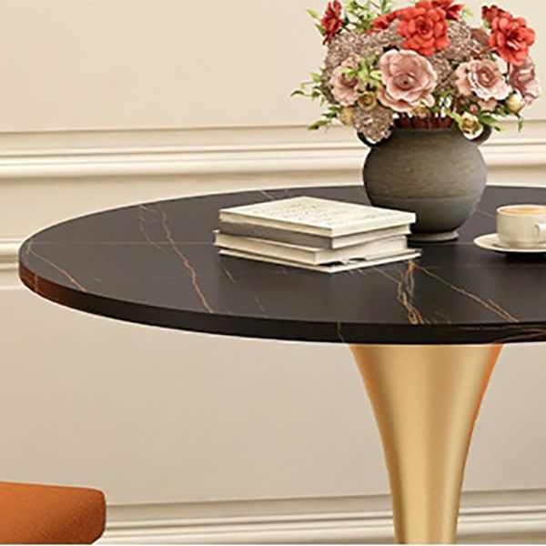 Modern Round Dining Table for Kitchen Dinette Table with Metal Tulip Clearhalo 'Dining Tables & Seating' 'Dining Tables' 'dining_table' 'furn' 'furn_dining_table' 'Furniture' 'Kitchen & Dining Furniture' 1200x1200_60b5c494-5a0d-4427-aa18-82d19e09887c