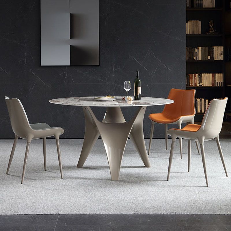 Contemporary Metal Dining Arm Chair Leather Dining Chairs for Home Use Clearhalo ' kitchen&dining_furn' 'Dining Chairs' 'Dining Tables & Seating' 'dining_chair' 'furn' 'furn_dining_chair' 'Furniture' 'furniture_dining_chair' 'Kitchen & Dining Furniture' 'kitchen' 1200x1200_60b67bd8-d018-4c08-a09c-d58e347893d5