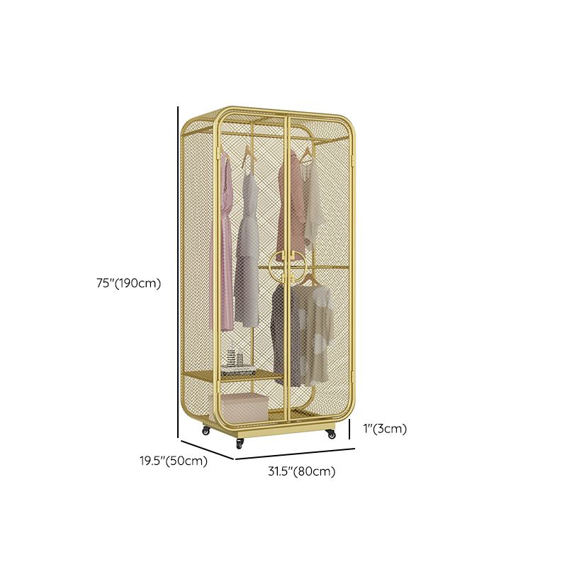 Modern Style Wardrobe Closet Metal Wardrobe Cabinet for Bedroom Clearhalo 'Armoires & Wardrobes' 'armoires_wardrobes' 'Bedroom Furniture' 'furn' 'furn_armoires_wardrobes' 'Furniture' 1200x1200_60b6f097-3ded-4193-b59f-99983e95fe31