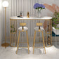 Light Luxury Oval Bar Table Stone Top Metal Pedestal Pub Table for Dining Room Clearhalo 'Bar Furniture' 'Bar Tables' 'bar_tables' 'Furniture' 'furniture_bar_tables' 'Kitchen & Dining Furniture' 1200x1200_60b711e3-1fa9-47cb-b1b2-4d151d876f16