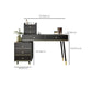 Black Make-up Vanity 15.74" Wide Wood Vanity Set with Storage Drawers