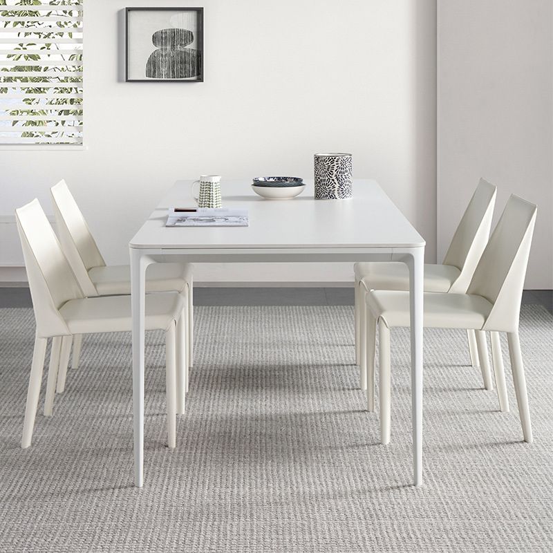 Modern Style 1/2/4/5/6/7 Pieces Dining Chairs Set Rectangle Stone Furniture in White Clearhalo 'Dining Room Sets' 'Dining Tables & Seating' 'dining_room_set' 'furn' 'furn_dining_room_set' 'Furniture' 'Kitchen & Dining Furniture' 1200x1200_60baa2d9-5f38-425b-b479-81d673d5629a