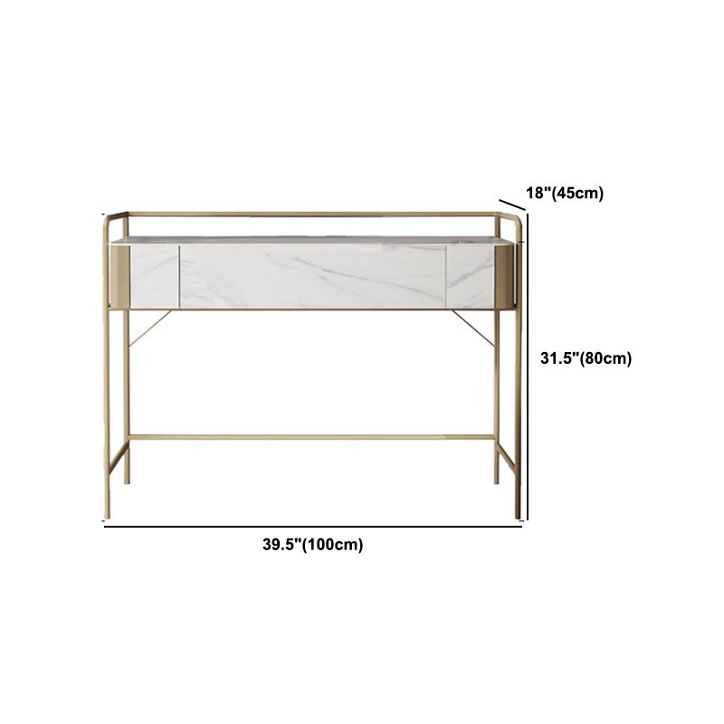 1 Storage Drawer Make-up Vanity Metal and Stone Dressing Table Clearhalo 'Bedroom Furniture' 'furn' 'furn_makeup_vanities' 'Furniture' 'Makeup Vanities' 'makeup_vanities' 1200x1200_60bbcbef-2462-48ff-8aa5-9b4666489506