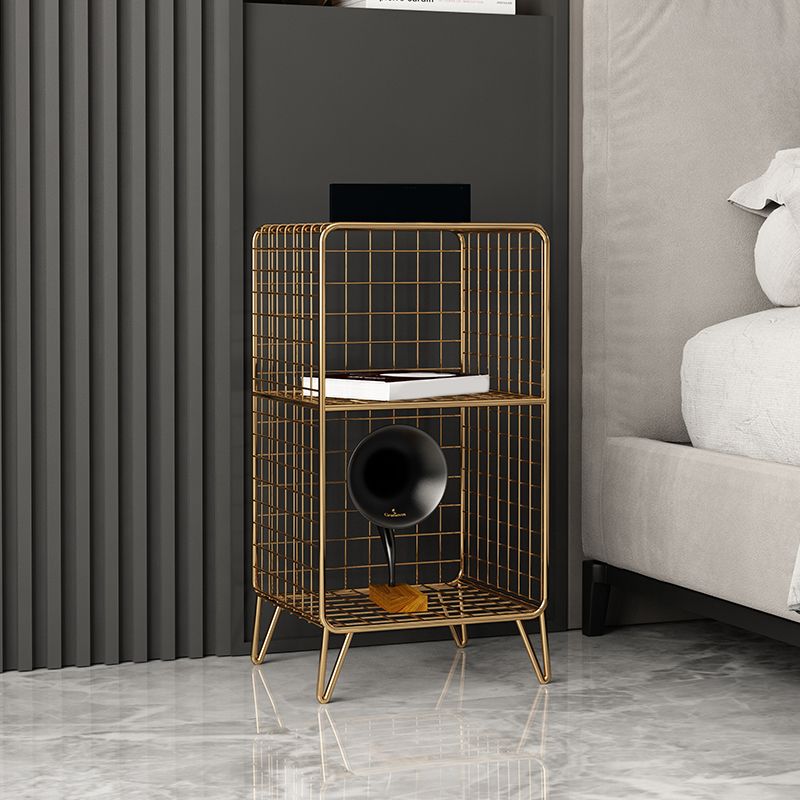 Table de nuit en métal moderne étagère de rangement ouverte comprenant une table de nuit en fer avec des jambes