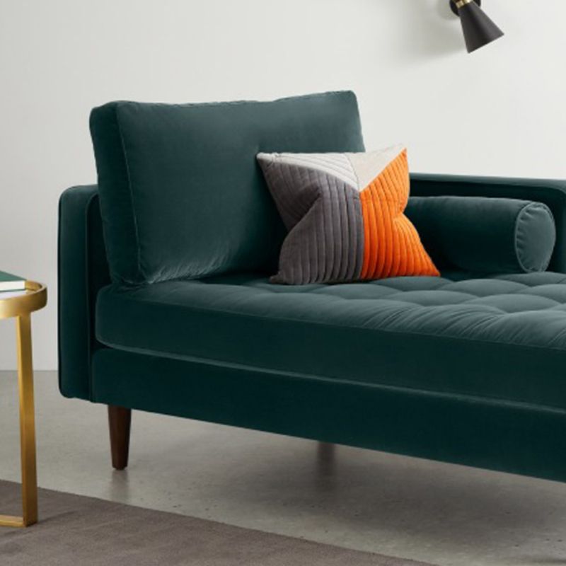 Contemporary Upholstered Chaise Lounge Square Arms Chaise in Green/Blue Clearhalo 'Chairs & Seating' 'Chaise Lounge' 'chaise_lounge' 'furn' 'furn_chaise_lounge' 'Furniture' 'Living Room Furniture' 1200x1200_60be7cbc-3e88-44a5-a75b-02784172f870