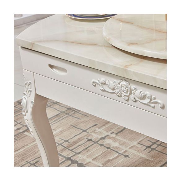 Glam Style Kitchen Marble Top Furniture of Standard Height Formal Dining RoomTable Set Clearhalo 'Dining Room Sets' 'Dining Tables & Seating' 'dining_room_set' 'furn' 'furn_dining_room_set' 'Furniture' 'furniture_dining_room_set' 'Kitchen & Dining Furniture' 'kitchen&dining_furn' 'kitchen' 1200x1200_60c005f1-8c65-4a49-81e6-b90aaa851890