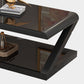 17.7"H Rectangle Glass Coffee Table Steel Abstract Base Cocktail Table with Shelf Clearhalo 'Coffee & Accent Tables' 'Coffee Tables' 'coffee_tables' 'furn' 'furn_coffee_tables' 'Furniture' 'Living Room Furniture' 1200x1200_60c037ee-b679-489a-96ab-bf5dec85d364