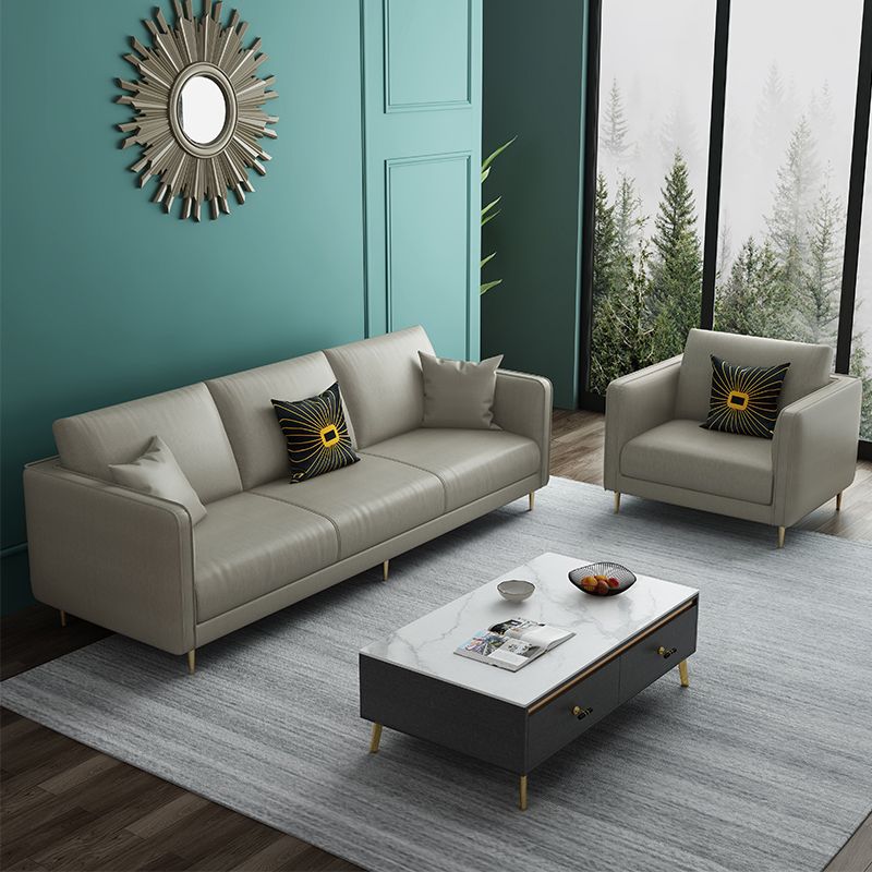 32.28" D x 72.83" W x 33.07" H Faux Leather Tuxedo Arm Sofa with Bolster Pillows Clearhalo 'furn' 'furn_sofas' 'Furniture' 'furniture_sofas' 'kitchen' 'kitchen_sofas' 'Living Room Furniture' 'Sofa' 'sofas' 1200x1200_60c053e8-3bf3-480c-9ee5-5ce6e593dd9b