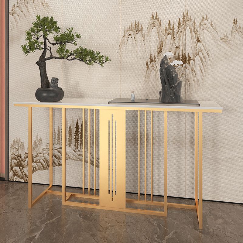 Tavolo da console glam largo 12 pollici Tavolo di accento in marmo rettangolare