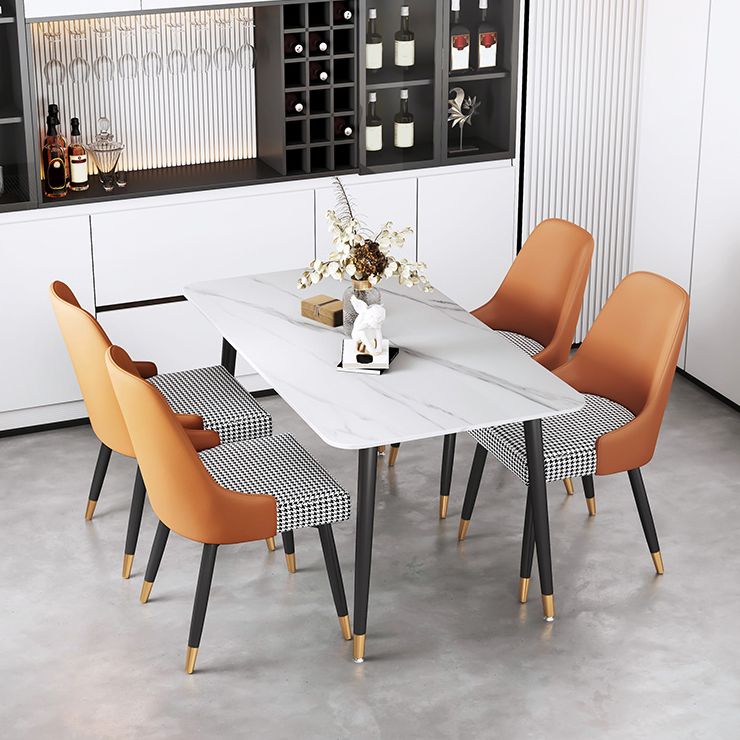 Moderne rechthoek dinerset 1/2/5/7 stuks restaurant eettafel met stoelen