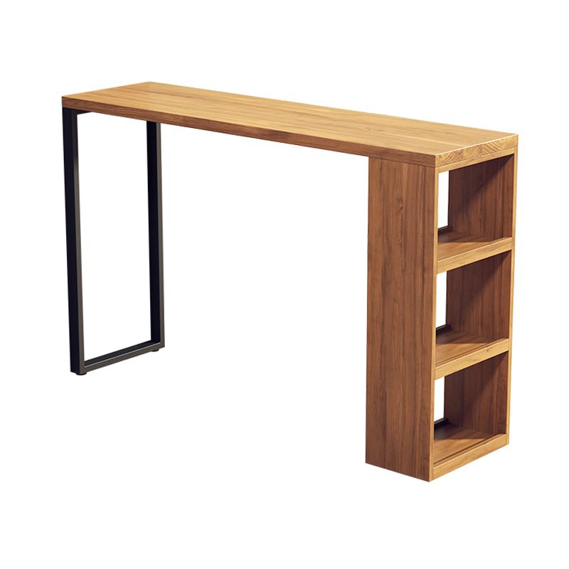 Solid Wood Bar Stool Table Industrial Style Bar Dining Table with Storage Clearhalo 'Bar Furniture' 'Bar Tables' 'bar_tables' 'furn' 'furn_bar_tables' 'Furniture' 'Kitchen & Dining Furniture' 1200x1200_60c310fd-5db4-4356-b15b-be2a90fee80d
