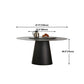 Black Stone Top Dining Table Contemporary Dining Table with Pedestal Base