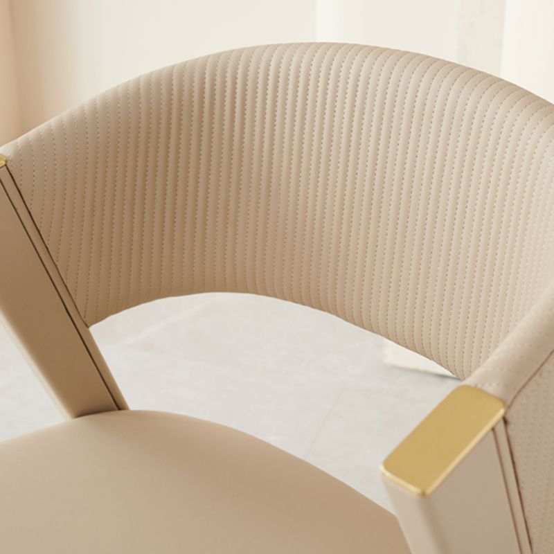 Home Indoor Side Chair Glam Upholstered Armless Chair in Beige