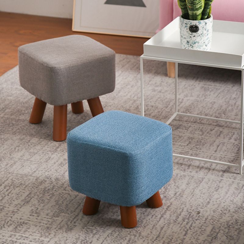 Square Pouf Stool Pure Color Cotton Linen Upholstered Wood Frame Pouf Ottoman Clearhalo 'furn' 'furn_ottomans_poufs' 'Furniture' 'Living Room Furniture' 'Ottomans & Poufs' 'ottomans_poufs' 1200x1200_60c50dd1-3820-4ebd-9f5c-d0750e8e8be6