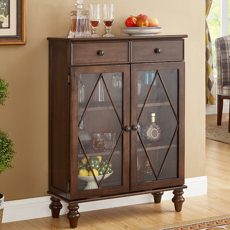 Mid-Century Modern Display Stand Rubberwood Display Cabinet with Doors for Dining Room Clearhalo 'Display & China Cabinets' 'display_china_cabinets' 'furn' 'furn_display_china_cabinets' 'Furniture' 'Kitchen & Dining Furniture' 1200x1200_60c52619-6d51-4e42-9b36-cb94595d985b
