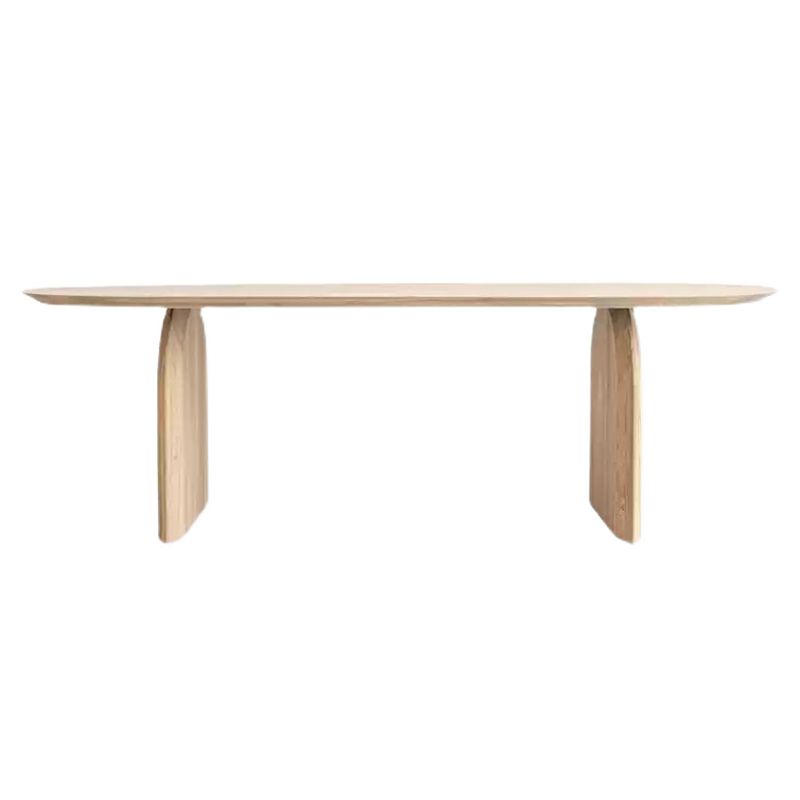 Simplicity Style Home Solid Wood Dining Table Oval Shape Table with Double Pedestal Clearhalo ' dining_table' 'Dining Tables & Seating' 'Dining Tables' 'furn' 'furn_dining_table' 'Furniture' 'furniture_dining_table' 'Kitchen & Dining Furniture' 'kitchen&dining_furn' 'kitchen' 'kitchen_dining_table' 1200x1200_60c55583-ac15-46cd-b5b7-548348f907c8