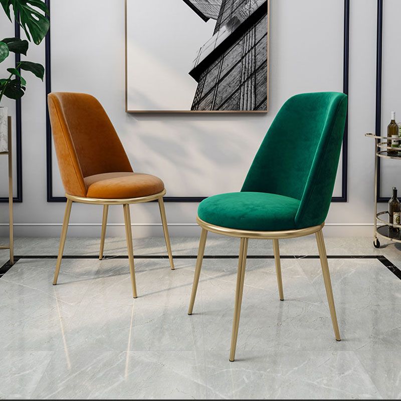 Scandinavian Design Solid Back Armless Dining Chairs Upholstered Dining Side Chair Clearhalo ' kitchen&dining_furn' 'Dining Chairs' 'Dining Tables & Seating' 'dining_chair' 'furn' 'furn_dining_chair' 'Furniture' 'furniture_dining_chair' 'Kitchen & Dining Furniture' 'kitchen' 1200x1200_60c5f47f-14e5-42e9-aa40-80ac2c058f70