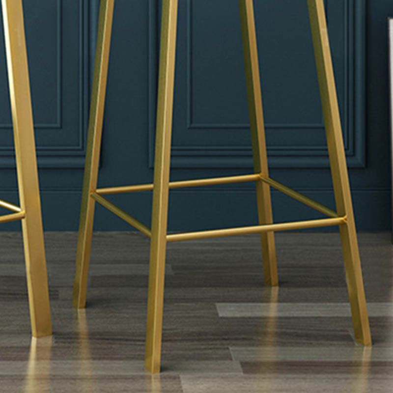 Contemporary Indoor Low Back Armless Bar Stools with Metal Legs