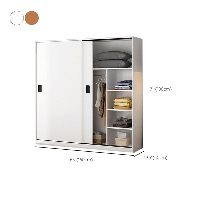 Contemporary Wardrobe Closet with Garment Rod Wooden Wardrobe Cabinet