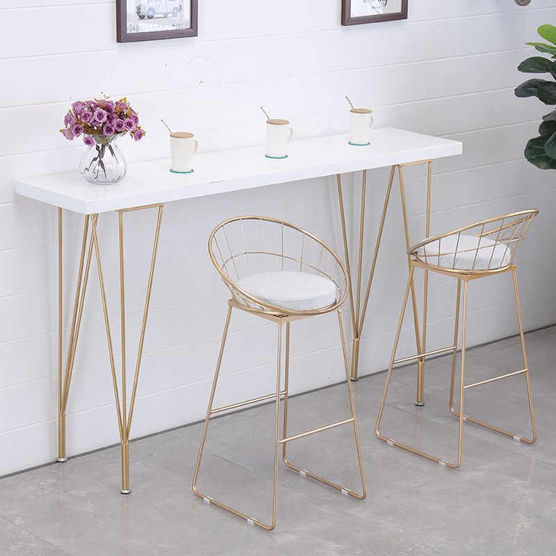 Scandinavian Style Counter Stool Upholstered Indoor Bar Stool with Footrest