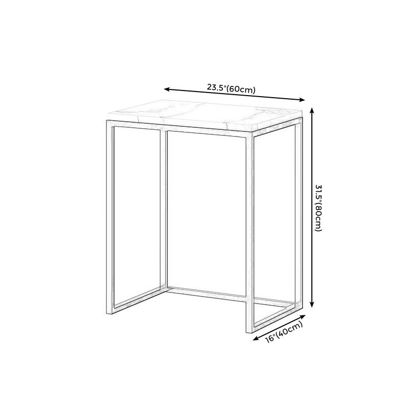 Frame Base Design Cocktail Table Slate Desktop Rectangular Coffee Table with Metal Base Clearhalo 'Coffee & Accent Tables' 'End & Side Tables' 'end_side_tables' 'furn' 'furn_end_side_tables' 'Furniture' 'Living Room Furniture' 1200x1200_60c88d3e-1f2b-4421-961a-3e554e15506a