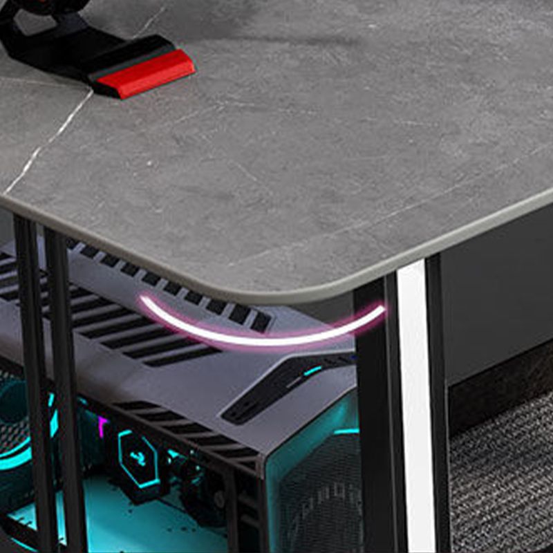 Table d'écriture de forme rectangulaire en pierre de style moderne avec 2 legs pour la maison