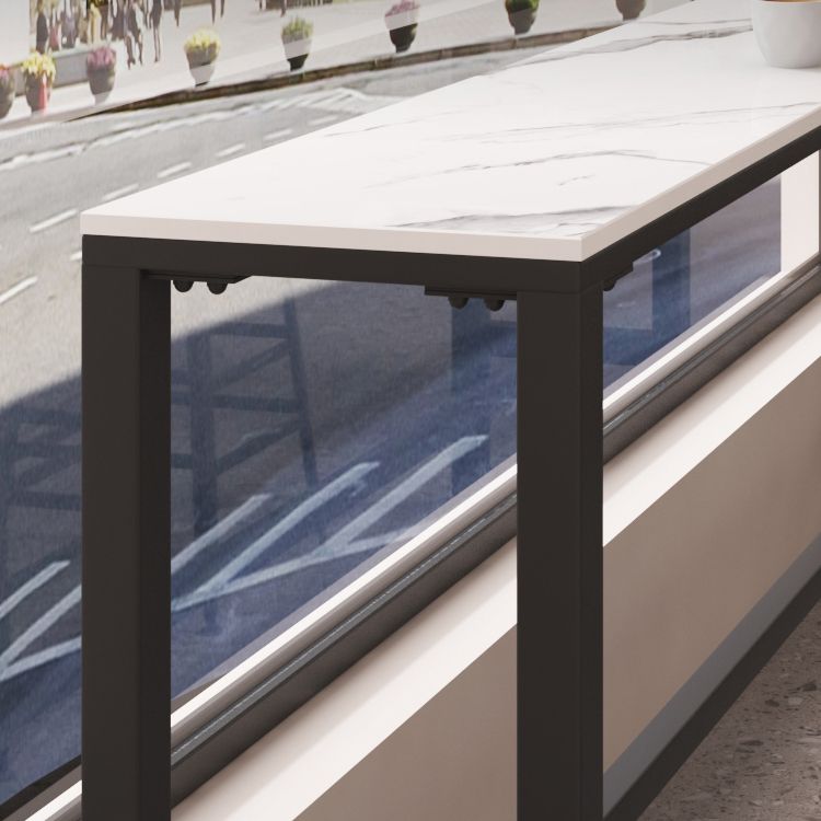Tavolo da vino rettangolo industriale tavolo da cocktail bar di pietra bianca per negozio
