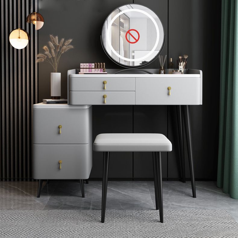 Tocador de maquillaje de dormitorio 31.1 "tocador moderno alto en gris