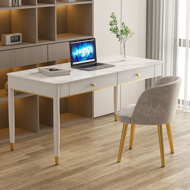 Rechteckiger zeitgenössischer Schreibtisch Stein Büro -Schreibtisch mit 1/2 Schubladen