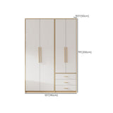 Contemporary Freestanding Wardrobe Engineered Wood White Wardrobe